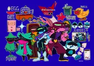 artist:vellmori dark_world deltarune king Kris Lancer light_world ralsei rouxls_kaard Susie // 2048x1454 // 425KB