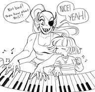 frisk piano tagme Undyne // 932x900 // 290KB