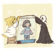 Alphys frisk Gaster tagme // 767x699 // 488KB