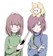 chara flowey frisk knife tagme // 1935x2048 // 264KB