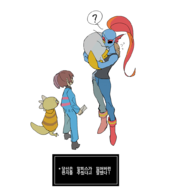 Alphys frisk monster_kid Undyne // 900x1002 // 223KB