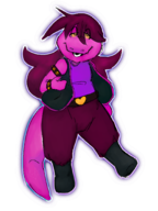 barney crossover dark_world deltarune Susie unknown_artist // 1536x2048 // 1.4MB