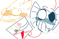 Alphys handholding Undyne weaver // 794x532 // 133KB