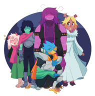 berdly group Kris Noelle ralsei roly Susie // 1274x1296 // 803KB