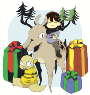 christmas frisk Gyftrot monster_kid present // 1154x1218 // 380KB