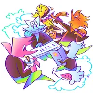 blue_addison orange_addison pink_addison spamton_g._spamton tagme unknown_artist yellow_addison // 2000x2000 // 565KB