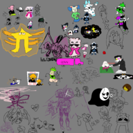 utg_oc addison aggie Gaster multiple_artists Noelle ralsei spamton_g._spamton // 2000x2000 // 1.2MB