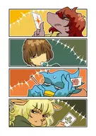 deltarune human Kris light_world monster Noelle Susie // 1448x2048 // 294KB