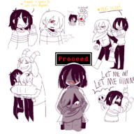 asgore dark_world deltarune human Kris light_world monster sans text unknown_artist vessel // 1000x1000 // 62KB