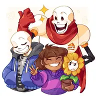 flowey frisk human monster papyrus sans undertale unknown_artist // 700x700 // 101KB
