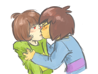 chara frisk kiss unknown_artist // 884x666 // 498KB