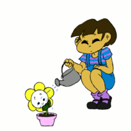 animated flowey frisk human // 500x500 // 574KB