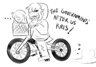 bike deltarune hood hood_up human Kris light_world monster Susie text unknown_artist // 1220x850 // 602KB